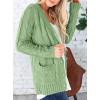 imagePRETTYGARDEN Womens Open Front Cardigan Sweaters Fall Fashion Button Down Cable Knit Chunky Winter Outerwear CoatsLight Green
