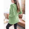 imagePRETTYGARDEN Womens Open Front Cardigan Sweaters Fall Fashion Button Down Cable Knit Chunky Winter Outerwear CoatsLight Green