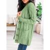 imagePRETTYGARDEN Womens Open Front Cardigan Sweaters Fall Fashion Button Down Cable Knit Chunky Winter Outerwear CoatsLight Green