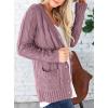 imagePRETTYGARDEN Womens Open Front Cardigan Sweaters Fall Fashion Button Down Cable Knit Chunky Winter Outerwear CoatsPurple