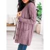 imagePRETTYGARDEN Womens Open Front Cardigan Sweaters Fall Fashion Button Down Cable Knit Chunky Winter Outerwear CoatsPurple