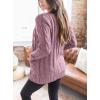 imagePRETTYGARDEN Womens Open Front Cardigan Sweaters Fall Fashion Button Down Cable Knit Chunky Winter Outerwear CoatsPurple