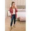 imagePRETTYGARDEN Womens Open Front Cardigan Sweaters Fall Fashion Button Down Cable Knit Chunky Winter Outerwear CoatsRed