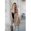 imagePRETTYGARDEN Womens Open Front Cardigan Sweaters Fall Fashion Button Down Cable Knit Chunky Winter Outerwear CoatsTan