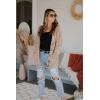 imagePRETTYGARDEN Womens Open Front Cardigan Sweaters Fall Fashion Button Down Cable Knit Chunky Winter Outerwear CoatsTan