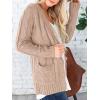imagePRETTYGARDEN Womens Open Front Cardigan Sweaters Fall Fashion Button Down Cable Knit Chunky Winter Outerwear CoatsTan