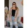 imagePRETTYGARDEN Womens Open Front Cardigan Sweaters Fall Fashion Button Down Cable Knit Chunky Winter Outerwear CoatsTan