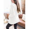 imagePRETTYGARDEN Womens Open Front Cardigan Sweaters Fall Fashion Button Down Cable Knit Chunky Winter Outerwear CoatsWhite
