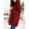 imagePRETTYGARDEN Womens Open Front Cardigan Sweaters Fall Fashion Button Down Cable Knit Chunky Winter Outerwear CoatsWine Red