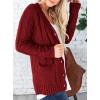 imagePRETTYGARDEN Womens Open Front Cardigan Sweaters Fall Fashion Button Down Cable Knit Chunky Winter Outerwear CoatsWine Red