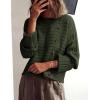 imagePRETTYGARDEN Womens Sweaters Fall 2024 Casual Long Sleeve Crewneck Button Loose Winter Knit Pullover Sweater TopsArmy Green