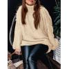 imagePRETTYGARDEN Womens Winter Turtleneck Oversized Sweaters Long Sleeve Chunky Knit Slouchy Pullover Sweater TopsBeige