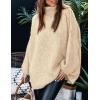 imagePRETTYGARDEN Womens Winter Turtleneck Oversized Sweaters Long Sleeve Chunky Knit Slouchy Pullover Sweater TopsBeige