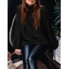 imagePRETTYGARDEN Womens Winter Turtleneck Oversized Sweaters Long Sleeve Chunky Knit Slouchy Pullover Sweater TopsBlack