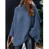 imagePRETTYGARDEN Womens Winter Turtleneck Oversized Sweaters Long Sleeve Chunky Knit Slouchy Pullover Sweater TopsBlue