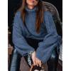 imagePRETTYGARDEN Womens Winter Turtleneck Oversized Sweaters Long Sleeve Chunky Knit Slouchy Pullover Sweater TopsBlue