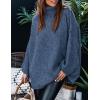 imagePRETTYGARDEN Womens Winter Turtleneck Oversized Sweaters Long Sleeve Chunky Knit Slouchy Pullover Sweater TopsBlue