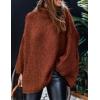 imagePRETTYGARDEN Womens Winter Turtleneck Oversized Sweaters Long Sleeve Chunky Knit Slouchy Pullover Sweater TopsBrick Red