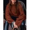 imagePRETTYGARDEN Womens Winter Turtleneck Oversized Sweaters Long Sleeve Chunky Knit Slouchy Pullover Sweater TopsBrick Red