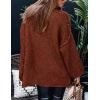 imagePRETTYGARDEN Womens Winter Turtleneck Oversized Sweaters Long Sleeve Chunky Knit Slouchy Pullover Sweater TopsBrick Red