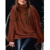 imagePRETTYGARDEN Womens Winter Turtleneck Oversized Sweaters Long Sleeve Chunky Knit Slouchy Pullover Sweater TopsBrick Red