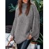 imagePRETTYGARDEN Womens Winter Turtleneck Oversized Sweaters Long Sleeve Chunky Knit Slouchy Pullover Sweater TopsGrey