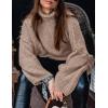 imagePRETTYGARDEN Womens Winter Turtleneck Oversized Sweaters Long Sleeve Chunky Knit Slouchy Pullover Sweater TopsKhaki