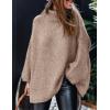imagePRETTYGARDEN Womens Winter Turtleneck Oversized Sweaters Long Sleeve Chunky Knit Slouchy Pullover Sweater TopsKhaki