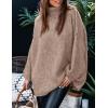 imagePRETTYGARDEN Womens Winter Turtleneck Oversized Sweaters Long Sleeve Chunky Knit Slouchy Pullover Sweater TopsKhaki