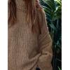 imagePRETTYGARDEN Womens Winter Turtleneck Oversized Sweaters Long Sleeve Chunky Knit Slouchy Pullover Sweater TopsLight Brown