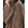 imagePRETTYGARDEN Womens Winter Turtleneck Oversized Sweaters Long Sleeve Chunky Knit Slouchy Pullover Sweater TopsLight Brown