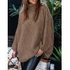 imagePRETTYGARDEN Womens Winter Turtleneck Oversized Sweaters Long Sleeve Chunky Knit Slouchy Pullover Sweater TopsLight Brown