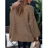 imagePRETTYGARDEN Womens Winter Turtleneck Oversized Sweaters Long Sleeve Chunky Knit Slouchy Pullover Sweater TopsLight Brown