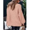 imagePRETTYGARDEN Womens Winter Turtleneck Oversized Sweaters Long Sleeve Chunky Knit Slouchy Pullover Sweater TopsLight Pink