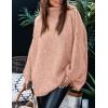 imagePRETTYGARDEN Womens Winter Turtleneck Oversized Sweaters Long Sleeve Chunky Knit Slouchy Pullover Sweater TopsLight Pink