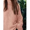 imagePRETTYGARDEN Womens Winter Turtleneck Oversized Sweaters Long Sleeve Chunky Knit Slouchy Pullover Sweater TopsLight Pink