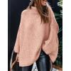 imagePRETTYGARDEN Womens Winter Turtleneck Oversized Sweaters Long Sleeve Chunky Knit Slouchy Pullover Sweater TopsLight Pink