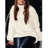 imagePRETTYGARDEN Womens Winter Turtleneck Oversized Sweaters Long Sleeve Chunky Knit Slouchy Pullover Sweater TopsWhite