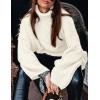 imagePRETTYGARDEN Womens Winter Turtleneck Oversized Sweaters Long Sleeve Chunky Knit Slouchy Pullover Sweater TopsWhite