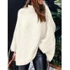 imagePRETTYGARDEN Womens Winter Turtleneck Oversized Sweaters Long Sleeve Chunky Knit Slouchy Pullover Sweater TopsWhite
