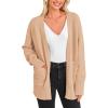 imagePRETTYGARDEN Womens 2024 Fall Fashion Knit Cardigan Sweaters Long Sleeve V Neck Open Front Winter Sweater Jacket with ScarfApricot