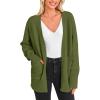 imagePRETTYGARDEN Womens 2024 Fall Fashion Knit Cardigan Sweaters Long Sleeve V Neck Open Front Winter Sweater Jacket with ScarfArmy Green