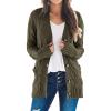 imagePRETTYGARDEN Womens Open Front Cardigan Sweaters Fall Fashion Button Down Cable Knit Chunky Winter Outerwear CoatsArmy Green