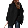 imagePRETTYGARDEN Womens Winter Turtleneck Oversized Sweaters Long Sleeve Chunky Knit Slouchy Pullover Sweater TopsBlack