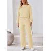 imagePRETTYGARDEN Womens 2 Piece Outfits Fall Fashion Clothes Quilted Long Sleeve Tops Wide Leg Pants Matching Lounge SetsBeige