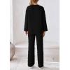 imagePRETTYGARDEN Womens 2 Piece Outfits Fall Fashion Clothes Quilted Long Sleeve Tops Wide Leg Pants Matching Lounge SetsBlack