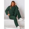 imagePRETTYGARDEN Womens 2 Piece Outfits Fall Fashion Clothes Quilted Long Sleeve Tops Wide Leg Pants Matching Lounge SetsDark Green