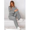 imagePRETTYGARDEN Womens 2 Piece Outfits Fall Fashion Clothes Quilted Long Sleeve Tops Wide Leg Pants Matching Lounge SetsLight Grey