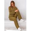 imagePRETTYGARDEN Womens 2 Piece Outfits Fall Fashion Clothes Quilted Long Sleeve Tops Wide Leg Pants Matching Lounge SetsOlive Green