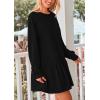 imagePRETTYGARDEN Womens Fall Patchwork Sweatshirt Dress Casual Long Sleeve Crewneck Pullover Cute Babydoll Mini DressesBlack